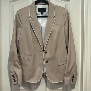 BANANA Republic-Beige with White Trim Blazer Jacket (Size:12)
